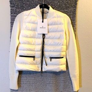 Moncler White Knitted Cardigan